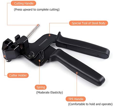 Пистолет за кабелна замазки Knoweasy от неръждаема стомана, инструмент за кабелна замазки и инструмент за връзки с цип Са идеални