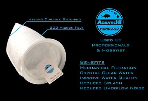AquaticHI 8 Опаковки Войлочных филтърни чорапи, 200 Микрона, пръстен 4 инча в 14 инча Дължина, за Сладководни / Морски аквариуми,