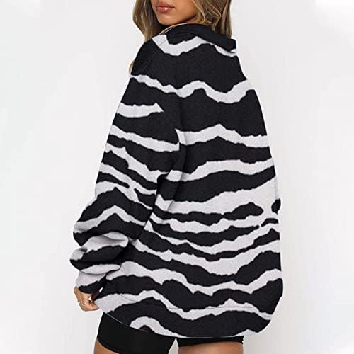 KUAILEYA дамски пуловер големи ежедневни блузи за жени, половината от мълния пуловер hoody с дълъг ръкав четвърт с цип, с