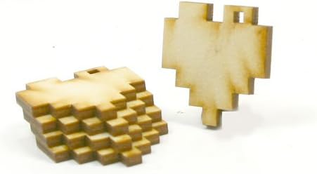 Mylittlewoodshop - 100 кг пиксел във формата на сърце - 1-1 /4 инча в продължение на 1-1 / 4 инча с отвор от 1-2 мм, необработанная