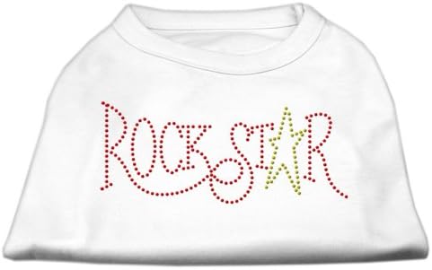 Тениска за кучета на RockStar С кристали Бяла XS (8)