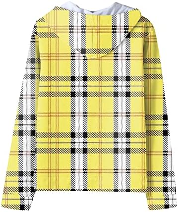 Мъжки Блузи SAXIGOL С Дизайн, Класически Карирани Тънък Пуловер С качулка Оверсайз, Свободни Блузи С качулка С дълъг