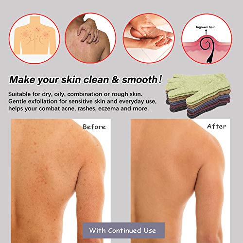MIG4U Ексфолиращи Ръкавици-Скраб за душ Умерена и тежка Плътност, Ръкавици за Къпане, Средства за Измиване на Тялото,