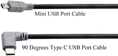 zdyCGTime Кабел Mini USB Type-C с наклон под ъгъл 90 градуса Конектор USB 2.0 Type C-Mini 2.0 Кабел за синхронизация на данни