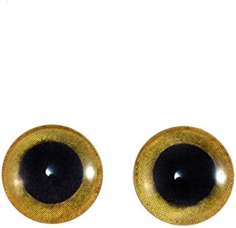 12 мм, Жълт Бухал Стъклени Очи Куклени Ириси за Художествена Таксидермии от Полимерна Глина Скулптура или Производство