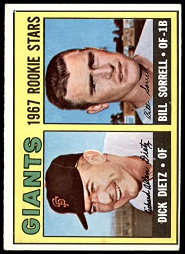 1967 Topps 341 Начинаещи Джайентс Дик Дитц /Бил Сорел Сан Франциско Джайентс (Бейзболна картичка) VG/БИВШ Джайентс
