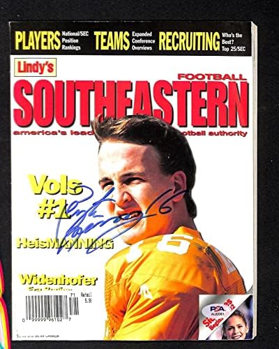 Пейтън Манинг подписа Tennessee Vols 1997 Lindy's Magazine PSA / ДНК - Списания колеж с автограф