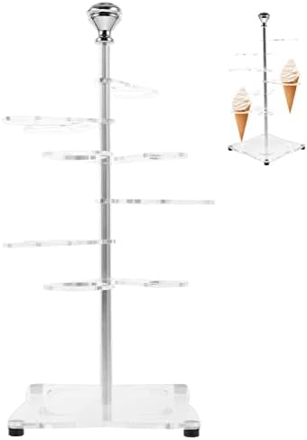Титуляр рожка за Сладолед HEMOTON Акрилна Поставка за Демонстрация на Суши-Роллов със Сладолед, Държач за Десерт