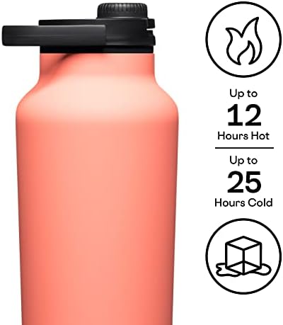 Пътна бутилка за вода Corkcicle Sport Jug, от неръждаема стомана с тройно изолация, Запазва напитките студени в продължение на 25 часа или топли в продължение на 12 часа, Не съ?