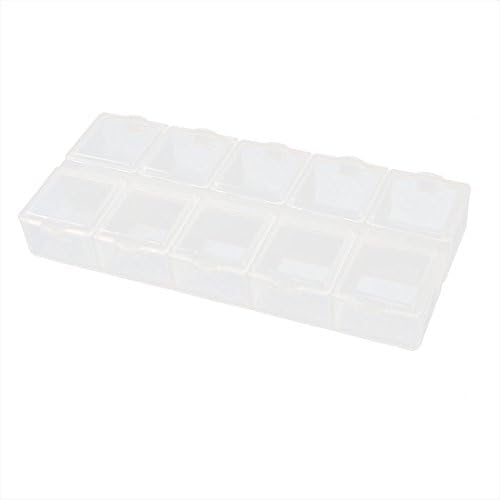 Aexit Многофункционални Прозрачни Организаторите За Инструменти Бяла Пластмаса 10 Слота Кутия За Съхранение На