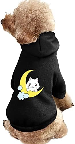Сладък Котка на Луната Hoody за домашни любимци Зимни Hoody с Шапка за Куче, Котка, Кученце, Сладък Костюм
