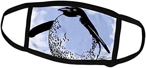 3dRose PS Creations - Сладък Пингвин - Рисунки на птици и животни - Маска за лице (fm_50594_1)