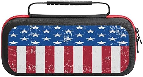 Американският флаг в ретро стил, който е съвместим с ключ, чанта за носене, аксесоари, сладък калъф във формата на миди,