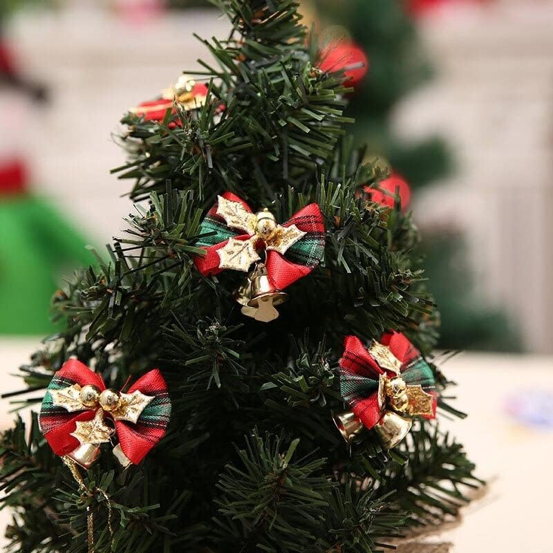 Прекрасна Коледна Украса Бижута 2022, (10шт) 5 см Златен Лък Свирки на Бижута, Ръчно изработени Коледно Дърво Висулка Коледна