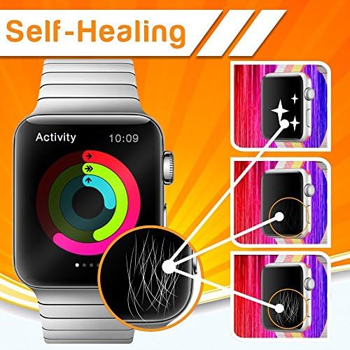 Skinomi TechSkin [6 опаковки] Прозрачно защитно фолио за екрана на Apple Watch (38 мм) (Apple Watch Nike +, съвместими с поредица от 3/2/1) [Пълно покритие на] Антипузырьковая филм HD TPU