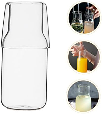 Healvian 1 Комплект Стъклена Чаша за пиене на един Човек, Комплект Чаши За Напитки, Домакински Стомна за Вода, Прозрачни Стъклени