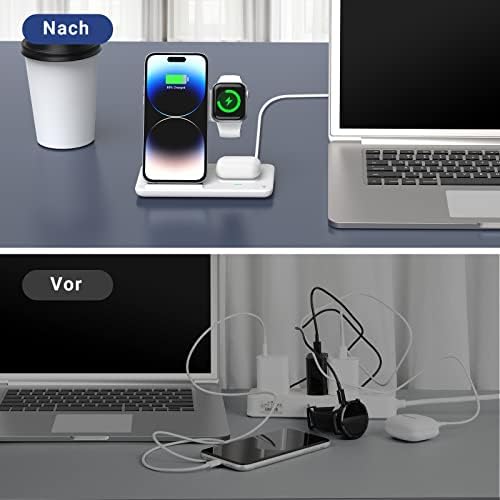 Зарядно устройство за няколко устройства на Apple, бързо Безжично зарядно устройство 3 в 1, Складное за iPhone
