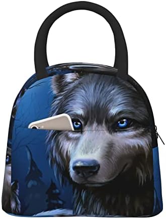 Augenstern Голямо Множество Изолирани Чанта за Обяд Wolf-Goodnight-Moon Cooler Мъкна Box Органайзер за Обяд Титуляр