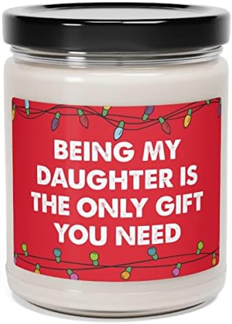 Коледна Свещ за дъщеря, 9 грама Бяло Соево Свещи с аромат на градински чай и Лавандула, Забавен Коледен подарък за Дъщеря си, подарък за Коледа, Подарък Ноел от мама и