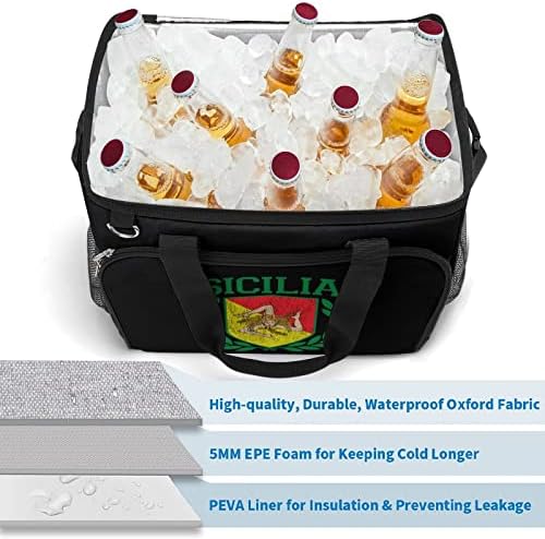Сицилиански Флаг Изолирано Чанта за Обяд за Еднократна Употреба Фланец Охладител Мъкна Храна Контейнер Кутия за