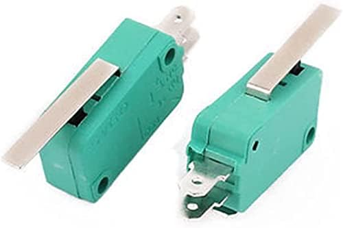 Микропереключатели XIANGBINXUAN 10 бр., незабавен Дълъг лост SPDT 1NO 1NC, Микроконтактный прекъсвач с дълъг срок на служба, Зелен KW3-0Z, Дължина hinging лост 28 мм (цвят: OneColor)