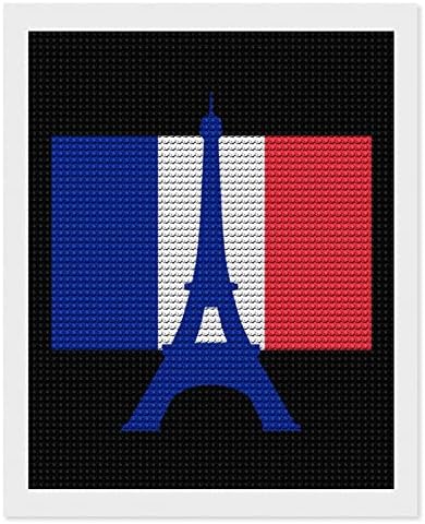Айфеловата Кула Флаг на Франция по Поръчка на Комплекти За Рисуване Диаманти Художествена Картина на Номера за Декорация