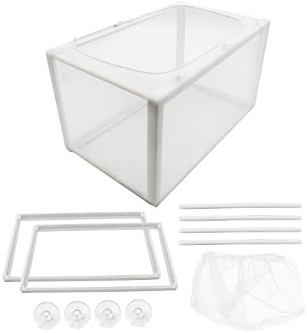 Cionyce 1 Опаковка Найлон Mesh Кутия Квадратна Кутия за отглеждане на риби Разделителната Мрежа Кутия за излюпването,