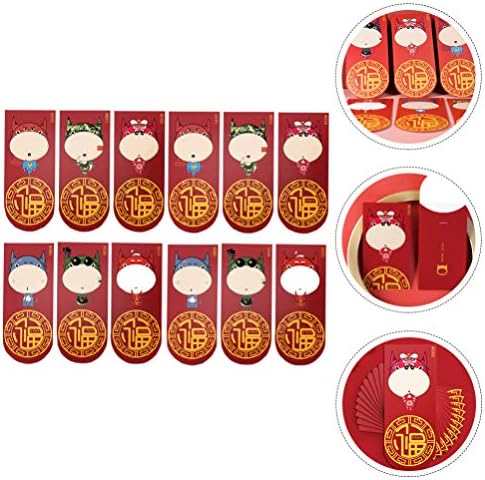 ABOOFAN Китайски Червен Плик Ox Коледни Червени Пликове За пари, Пликове за пари, Очарователен Cartoony Щастлив