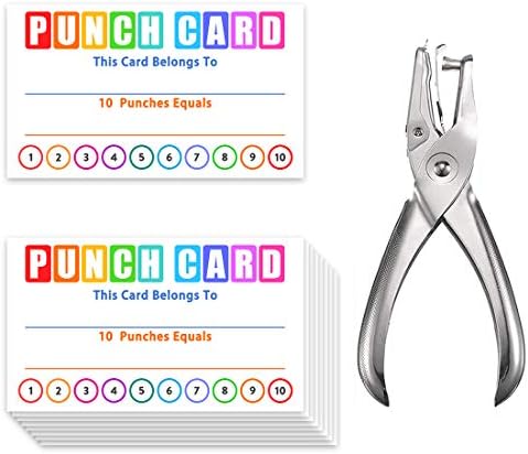 Комплект от перфорирани карти Circle Hand Punch Kit, 3,5 x 2,1, брой стимул карта за Лоялност на клиентите за по-Хладно ръководство, на Поведението на децата, Учениците и учители?