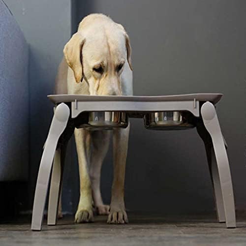 UXZDX Поставка за домашни любимци, Повдигнати Чаши, Храна за Кучета, Пиенето на вода, Преносима Сгъваема Керамична Купа