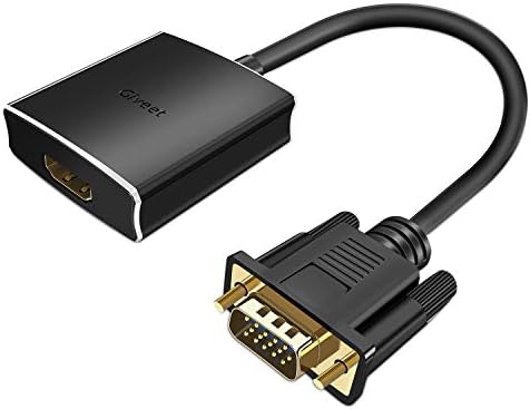 Адаптер, VGA HDMI аудио, Изход източник VGA от КОМПЮТЪР към телевизор / монитор с конектор HDMI, Конвертор