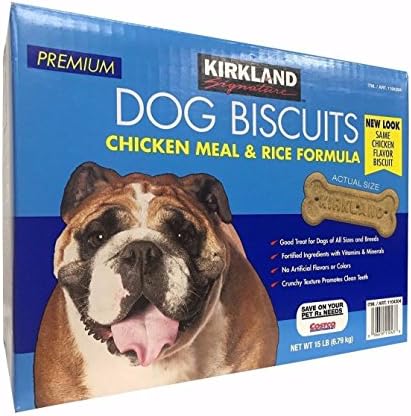 Бисквити за кучета Kirkland Signature Premium с Пиле и Ориз 15 кг, стандарт