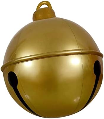 24-Инчов Гигантски Коледен Надуваем Балон от PVC с Външните Орнаменти, Надуваем Коледен Орнамент, Блестящи Коледни