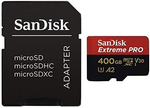 Карта памет SanDisk Extreme PRO (UHS-1 U3 / V30) A2 400GB microSD (2 опаковки), за камери GoPro Hero9 (Hero 9 Black) SDSQXCY-400G-GN6MA в комплект с (1) за Всички, с изключение на устройството за четене на карти Ст