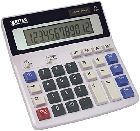 Много големият Електронен Настолен калкулатор, 12-цифрен LCD дисплей, Наклонен панел на дисплея е от по-Добро