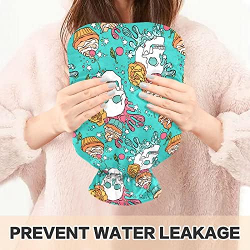 Бутилка за гореща вода с Капак Skull Cupcake Пакет за топла Вода за Облекчаване на болки, Главоболие, Притопляне