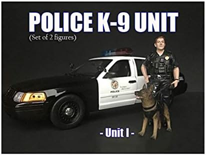 Американската Диорама-фигурата на полицай с куче K9 Unit I за Мащабни модели 1/24