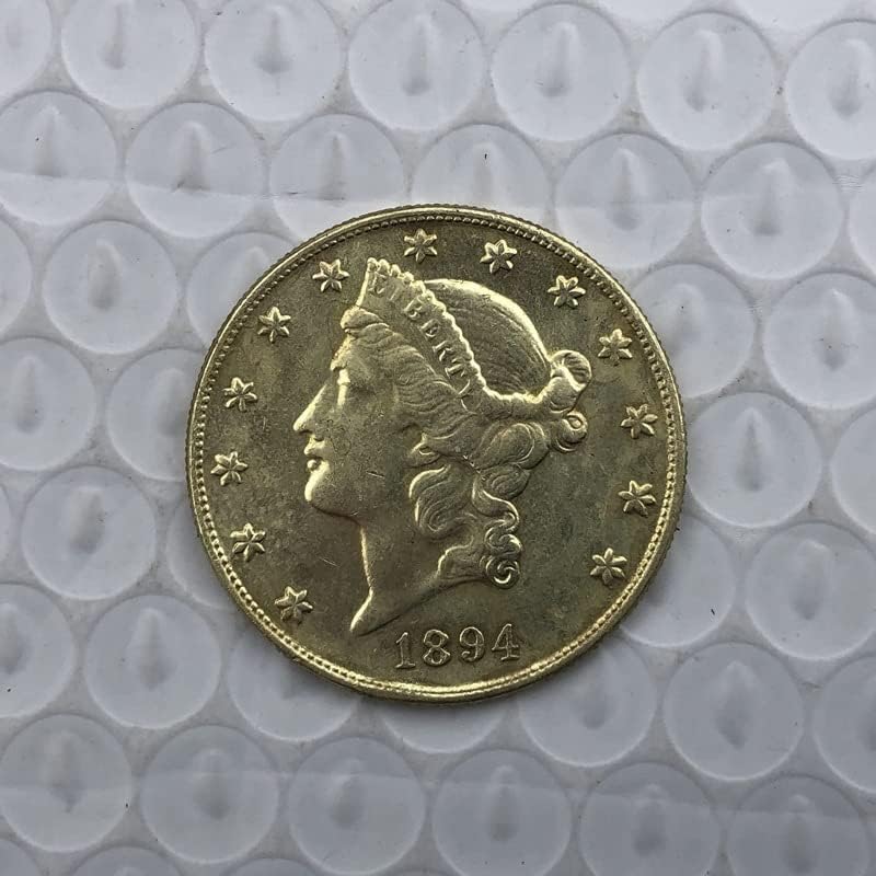 1894P Версия на Златни монети в САЩ 20 Латунная Антични Чуждестранна Възпоменателна Монета Ръчно изработени 34 мм