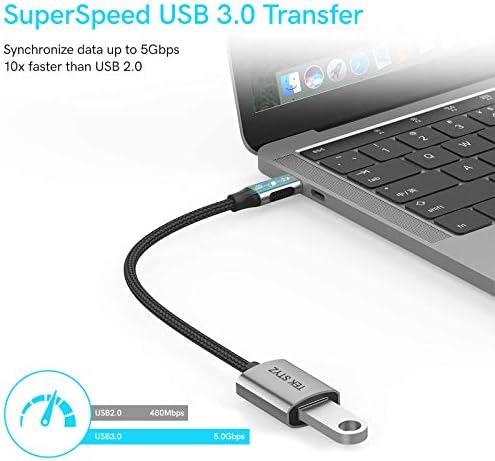 Адаптер Tek Styz USB-C USB 3.0 е обратно Съвместим с датчиците Xiaomi Redmi 10 Power OTG Type-C/PD за мъже и USB 3.0 за жени. (5 gbps)