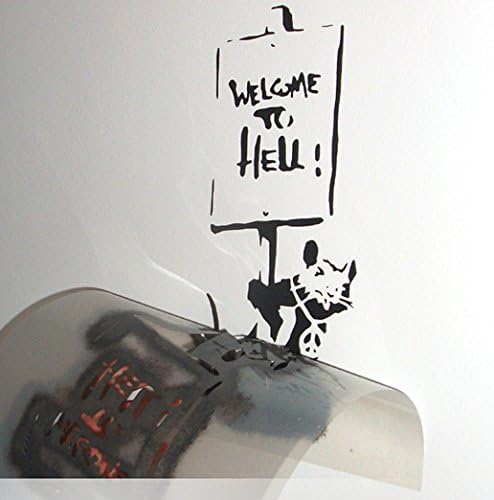 Шаблони за графити с крысой Banksy - Добре дошли в Ада, Плъх / за многократна употреба Шаблони за дома и художествено
