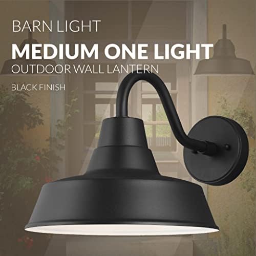 Sea Gull Lighting 8637401-12 Външни Стенни аплици Barn Light, 1 Лампа с мощност 75 W, Черен, Средната лампа