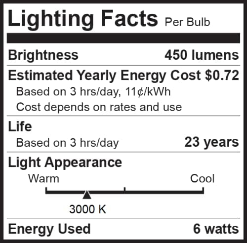 Bioluz LED 40 W Led Крушки 3000 До Мек Бял 6 W = 40 W Без Затъмнение на A19 Led Крушки 6 Бр.