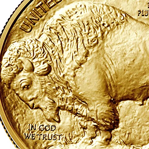 Американската златна монета Buffalo MS-70 тегло 1 унция 2021 г. (етикет с надпис First Strike - Флаг) 24 хиляди щатски долара
