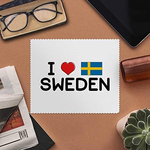 Azeeda 2 x Кърпички за почистване на лещи и очила от микрофибър I Love Sweden (LC00017348)