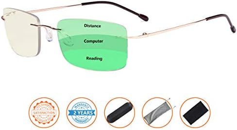 CessBlu Прогресивни Очила За Четене Без Рамки, Многофокусные Четци, Блокиране На Синя Светлина, Мъжки