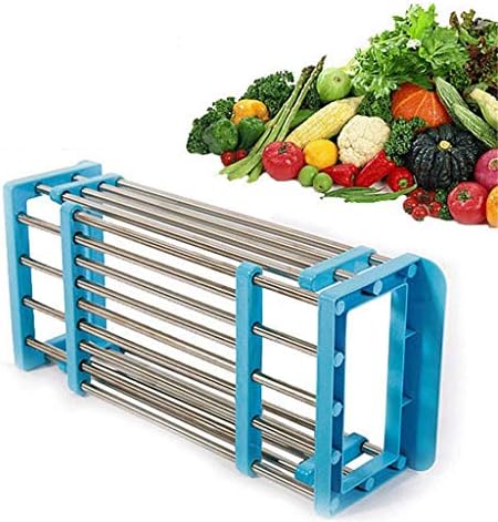 JAHH Регулируема Кошница за сушене на съдовете от неръждаема стомана, Тава за зеленчуци и плодове, багажник