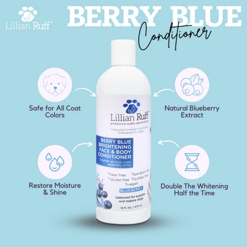 Lillian Ruff Berry Blue Осветляющий Шампоан и балсам за измиване на лицето и тялото за кучета и котки - Боровинките