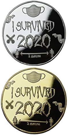 BESTOYARD 2 елемента Монета Аз съм оцелял 2020 Метални Възпоменателни Монети Оцелял 2020 и Сувенирни Подаръци на Парти