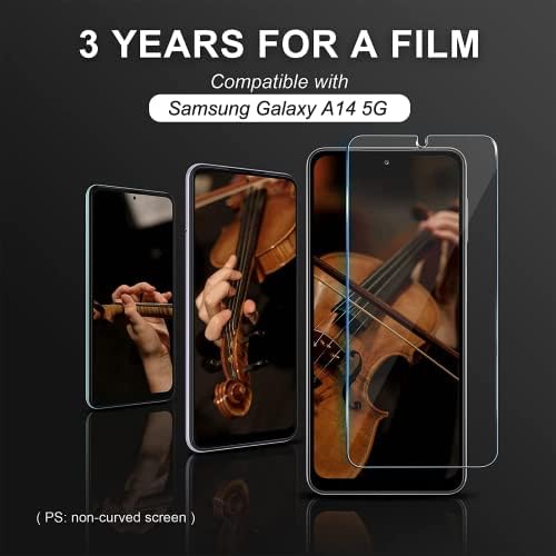 Защитно фолио PULEN за Samsung Galaxy A14 5G (2 опаковки) с 2 и с малко пари за защита на обектива на камерата HD Прозрачен,