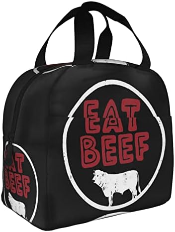 Чанта за обяд HAZIMCS Eat Beef Водоустойчив Изолирано Множество Чанта За Хранене Обяд Бокс Контейнер за Напитки с Предно